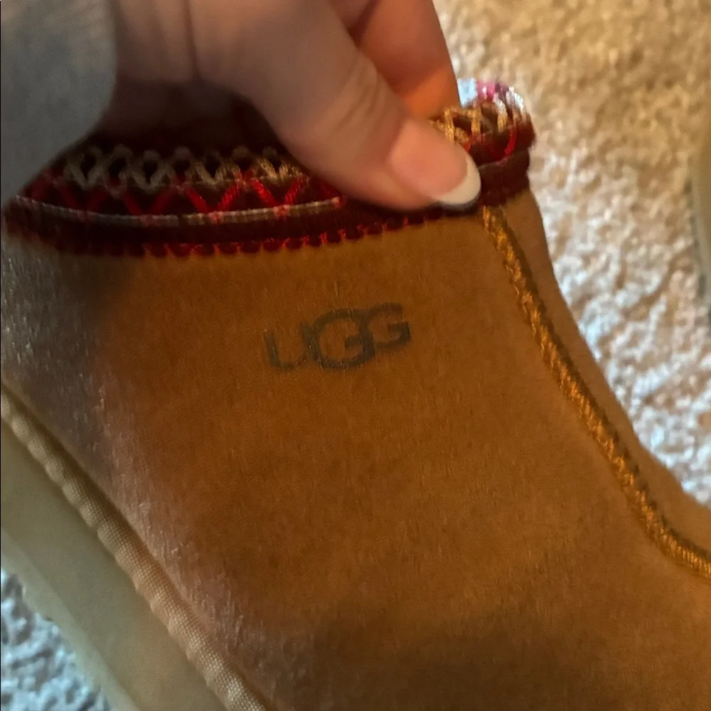 UGG Tan and Red Platform Shoes - Picture 4 of 5